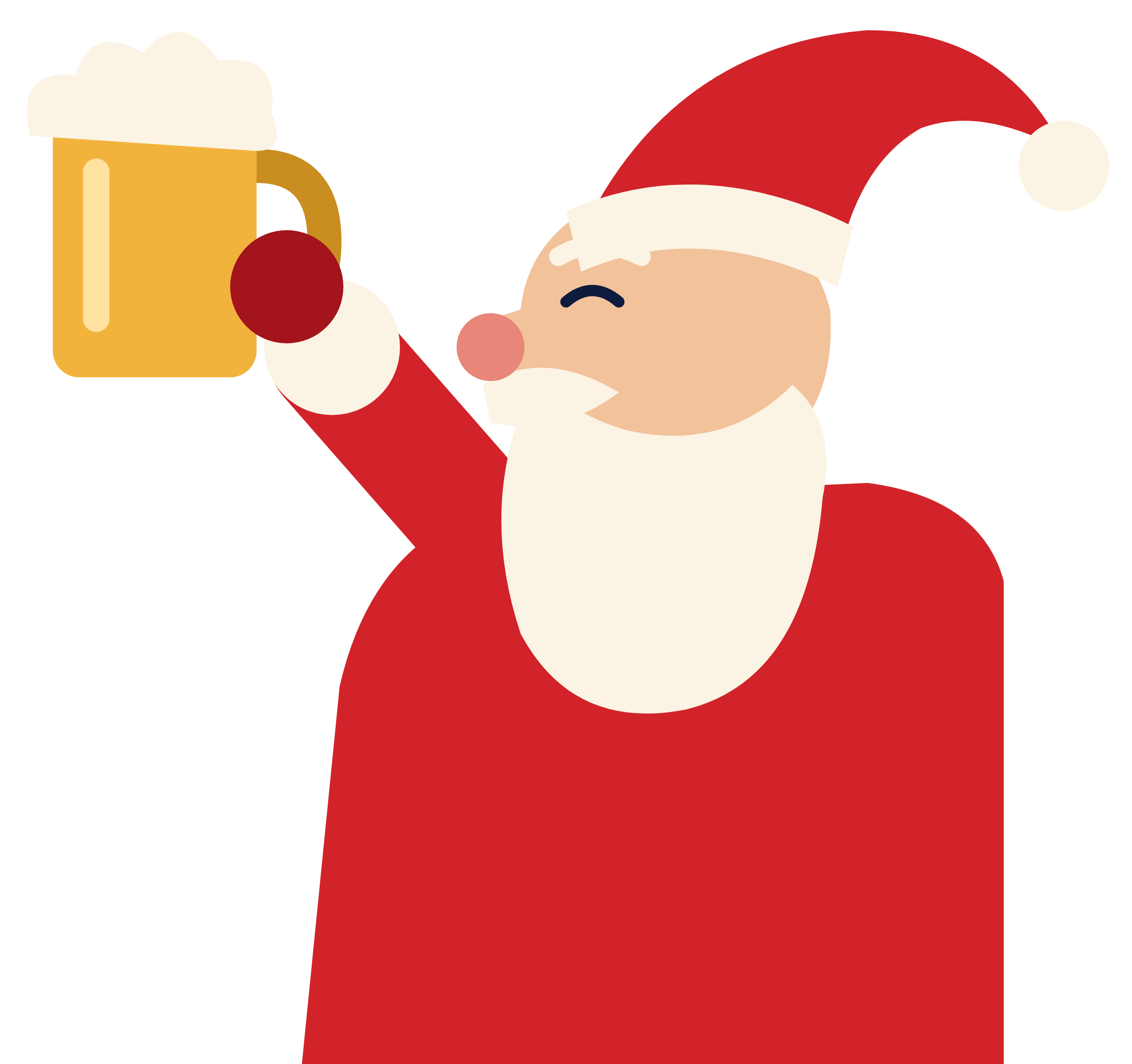 Santa raising a mug of beer